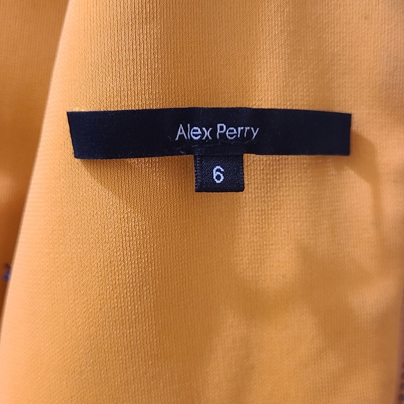 ALEX PERRY High Neck Lace Pencil Dress in Navy Pink & Orange Sz 6/S - Picture 11 of 15